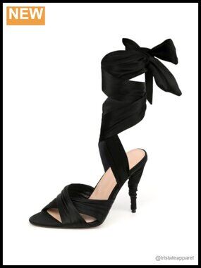 Women's Satin Lace-Up Heels Bow Ankle Wrap Stiletto Sandals